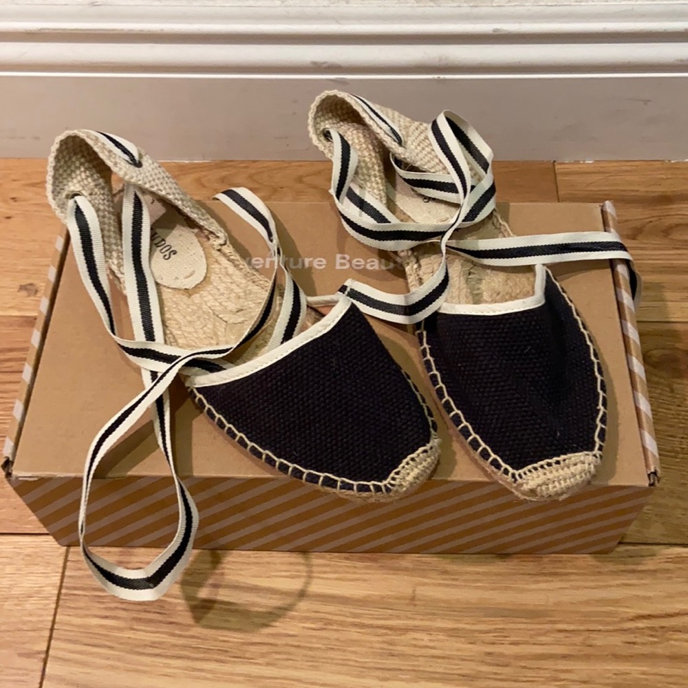 Soludos Classic Tie-Up Sandal Woven Black